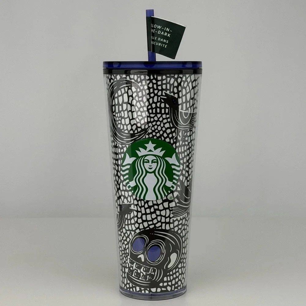 Starbucks Halloween 2020 Glow in The Dark Tumbler Skull Cup 24oz New